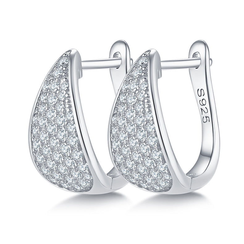 Top-quality Moissanite Luxury And Fashionable Light Luxury Jewelry Silver Stud Earrings S925 Silver Plated Platinum