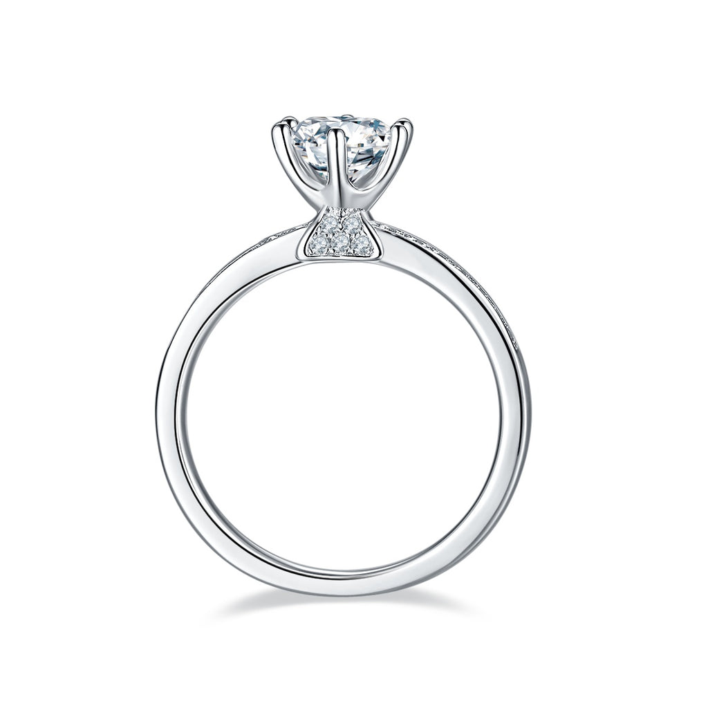 1-carat Luxury And Fashionable Light Luxury Jewelry Silver Ring Set With Top-quality Moissanite, S925 Silver Plated Platinum