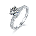 1-carat Luxury And Fashionable Light Luxury Jewelry Silver Ring Set With Top-quality Moissanite, S925 Silver Plated Platinum
