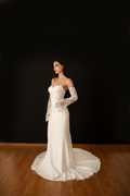 Samanta – Crystal-Embellished Fit & Flare Wedding Dress with Detachable Sleeves