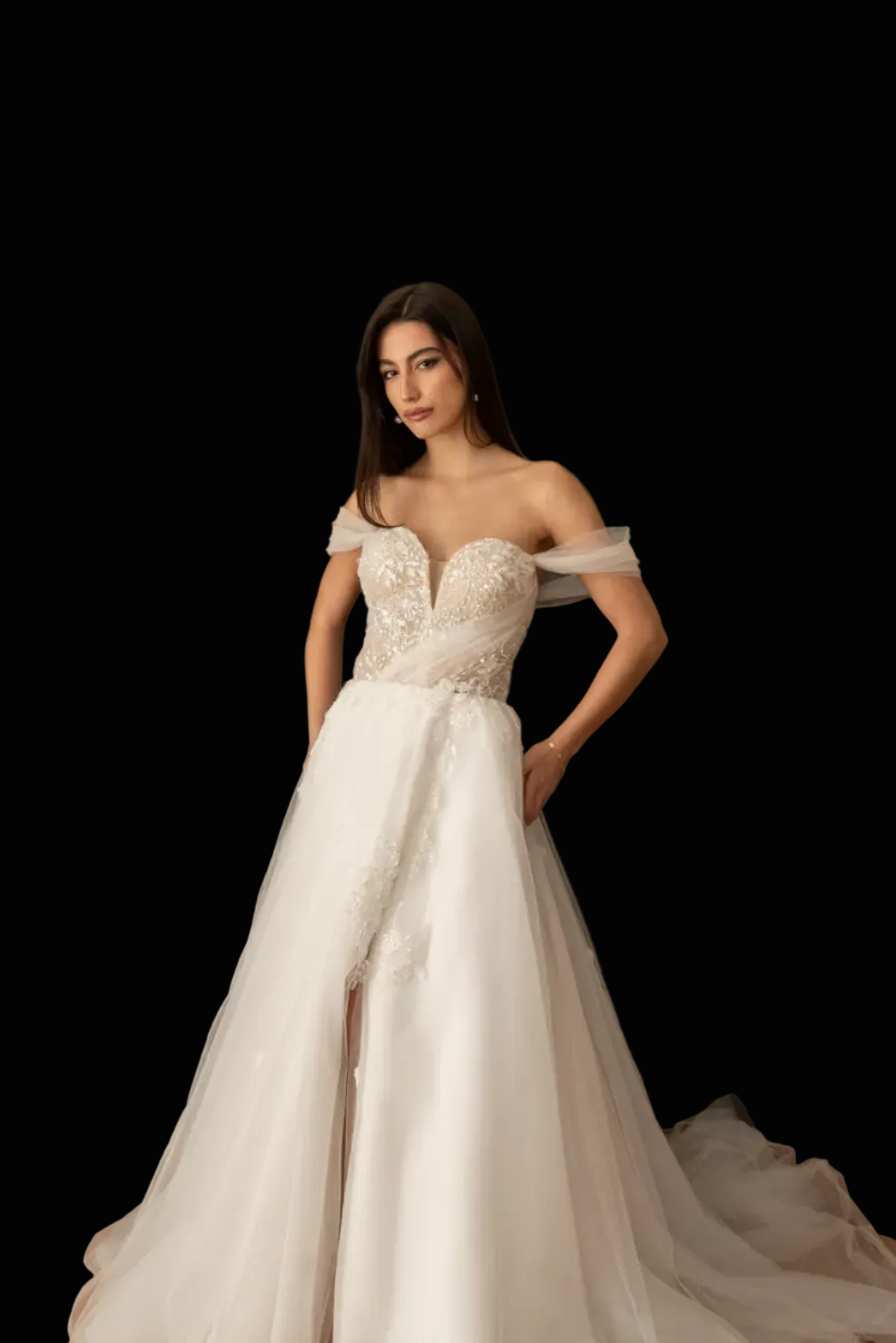 ARTEMIS – A-Line Wedding Dress with Glitter Tulle & Beaded Appliqués