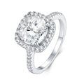 2-carat Luxury Fashion Minimalist Trend Jewelry Silver Ring Set With Top-quality Moissanite, Made Of S925 Silver With Electroplated Platinum.